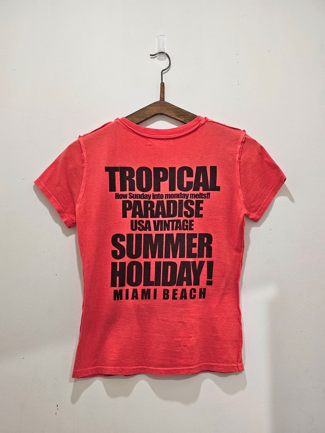Tropical Miami Beach 레드 오렌지 반팔T 상품이미지3