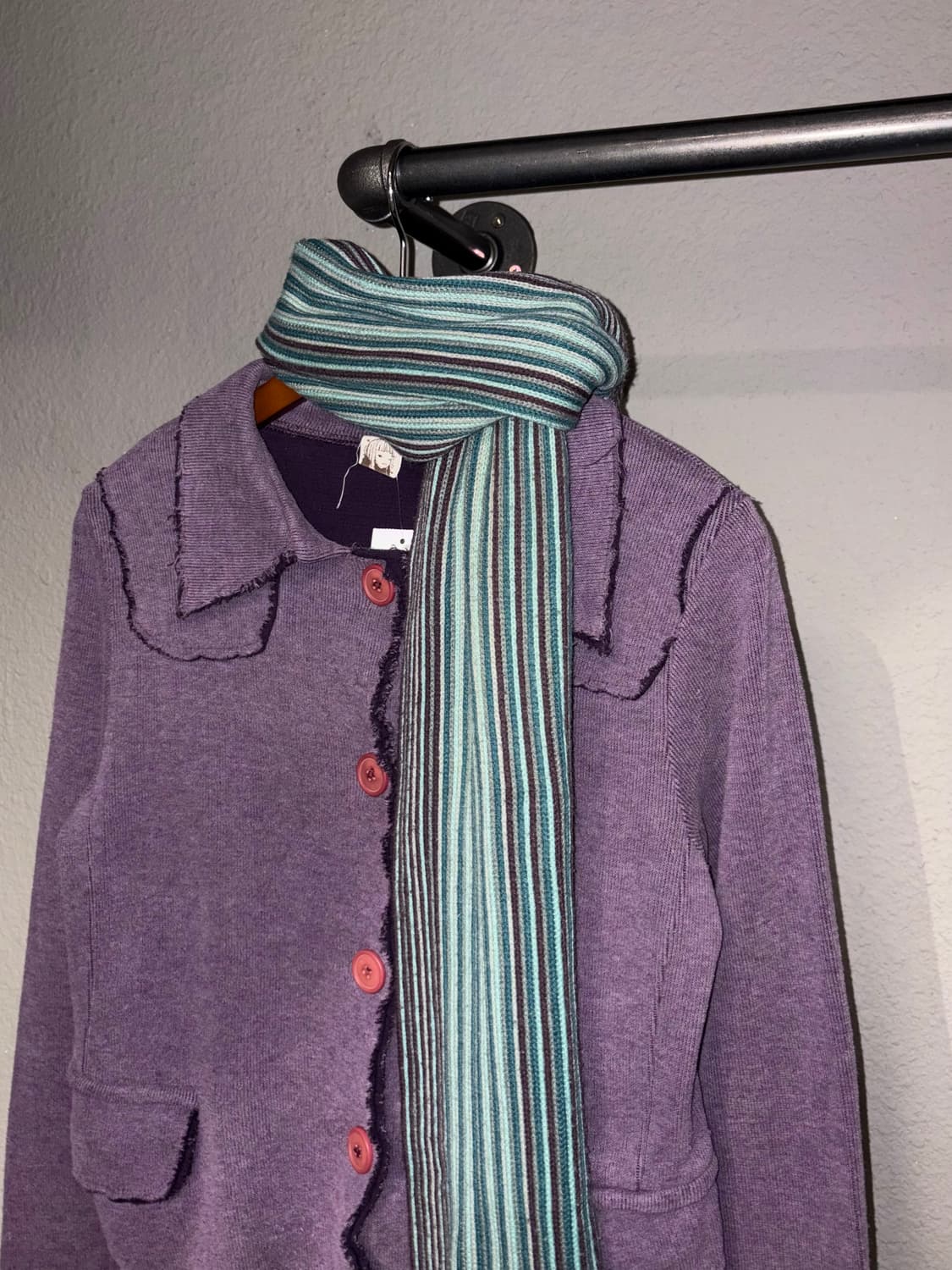 빈티지 민트 스트라이프 머플러 상품이미지5