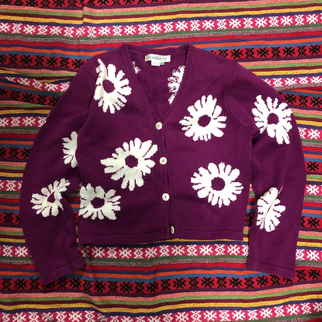 카샤렐 꽃무늬 가디건 퍼플 상품이미지1