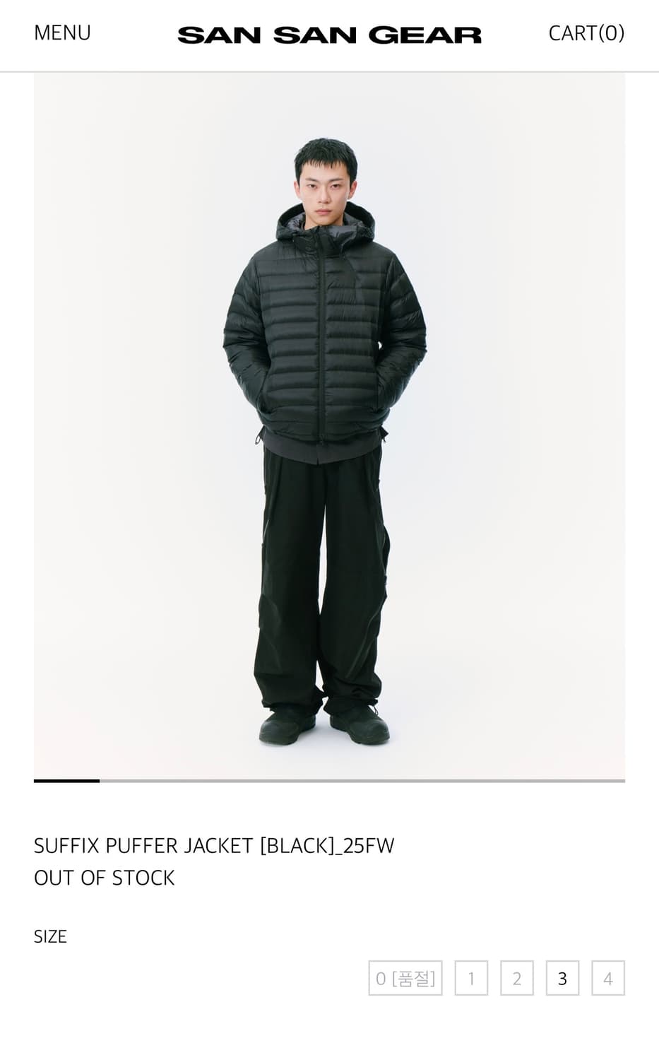 [4사이즈] 산산기어 서픽스 푸퍼 자켓 블랙 상품이미지1
