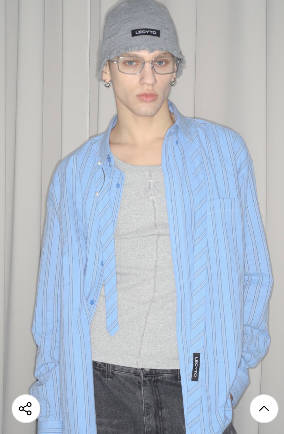 레시토 overfit stripe Tie shirt 상품이미지2