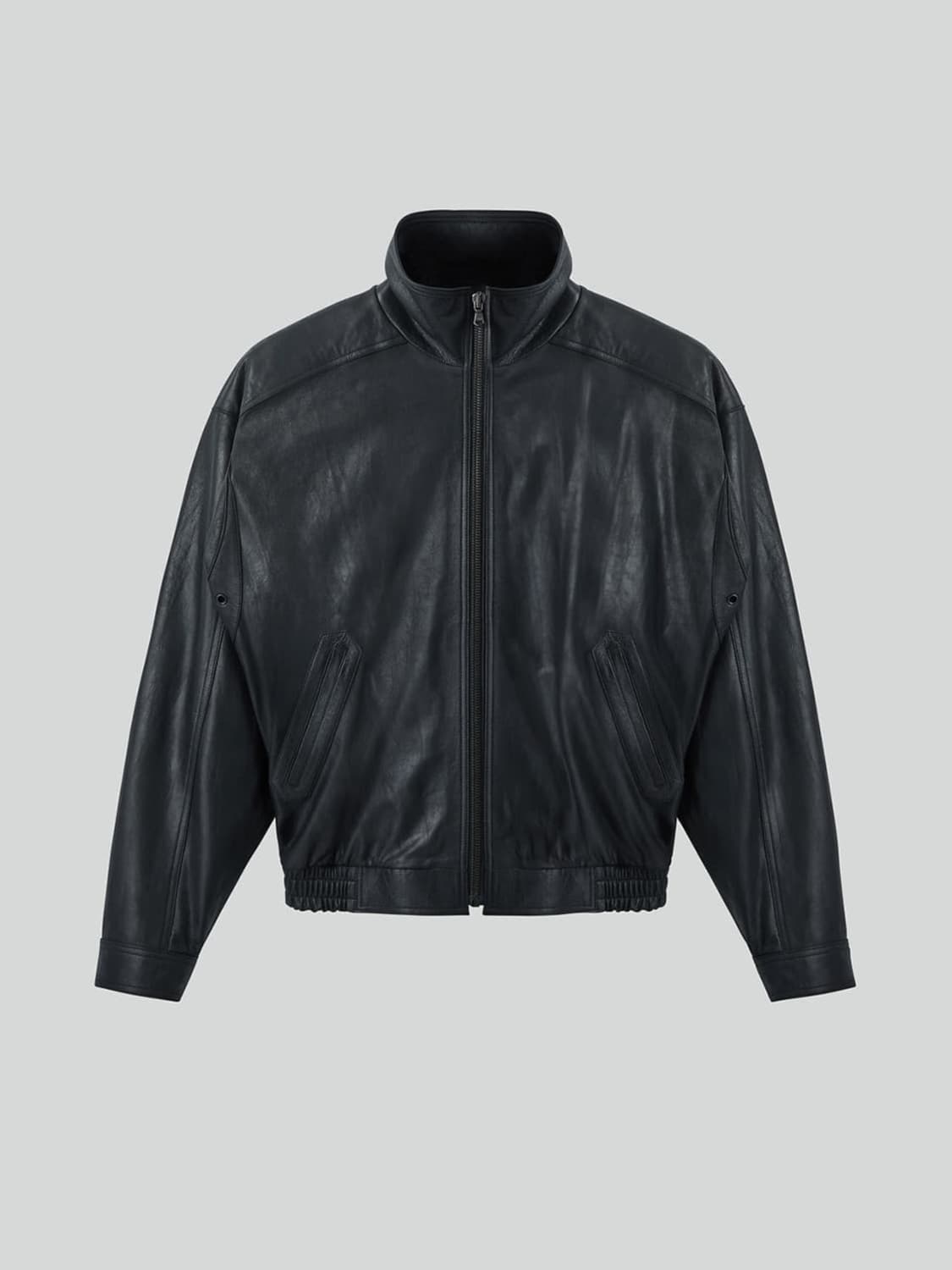 렉토 빈티지 이펙트 크랙 레더 점퍼 상품이미지1