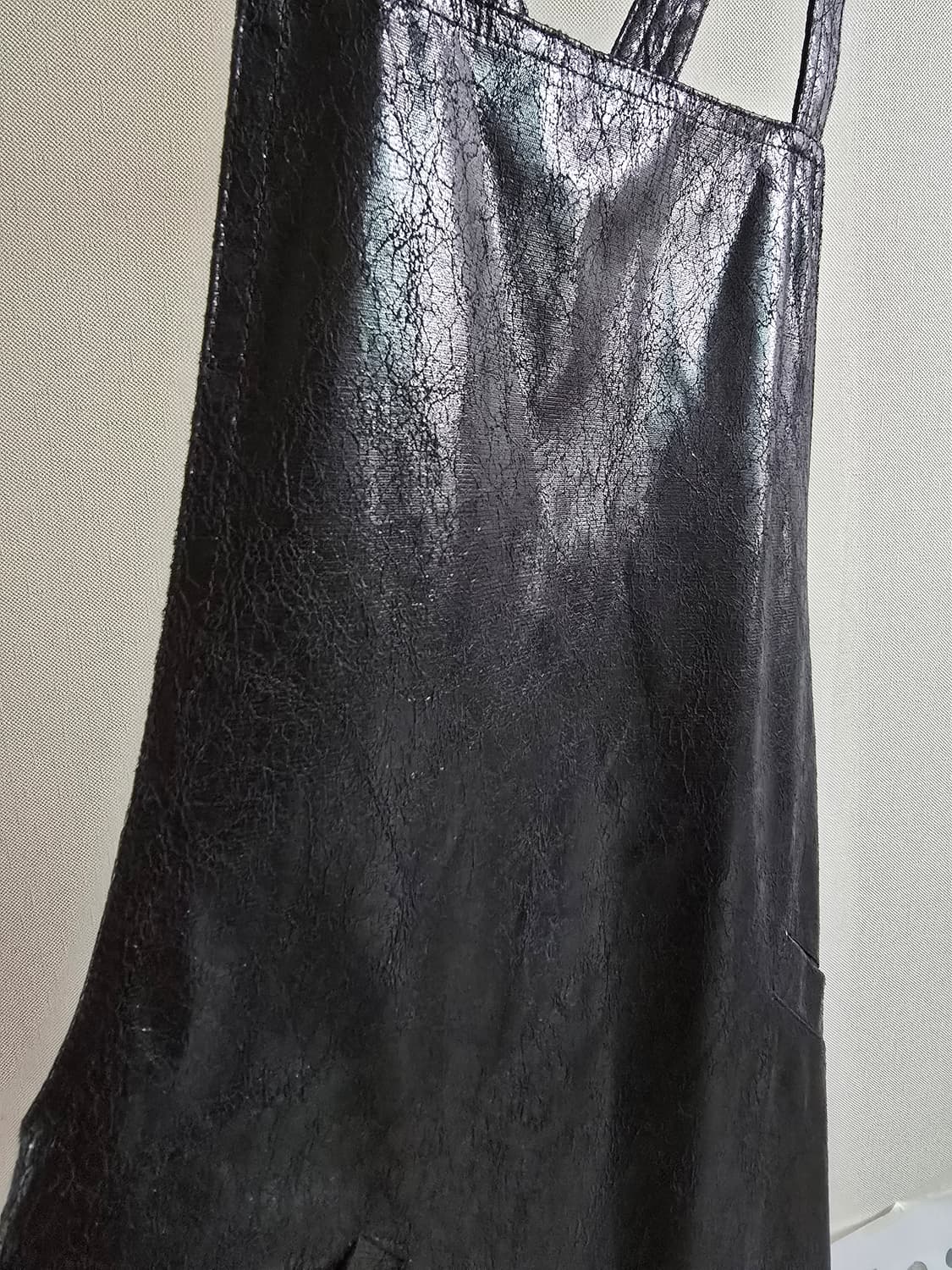 ASOS Petite 블랙 레더룩 점퍼스커트 상품이미지3