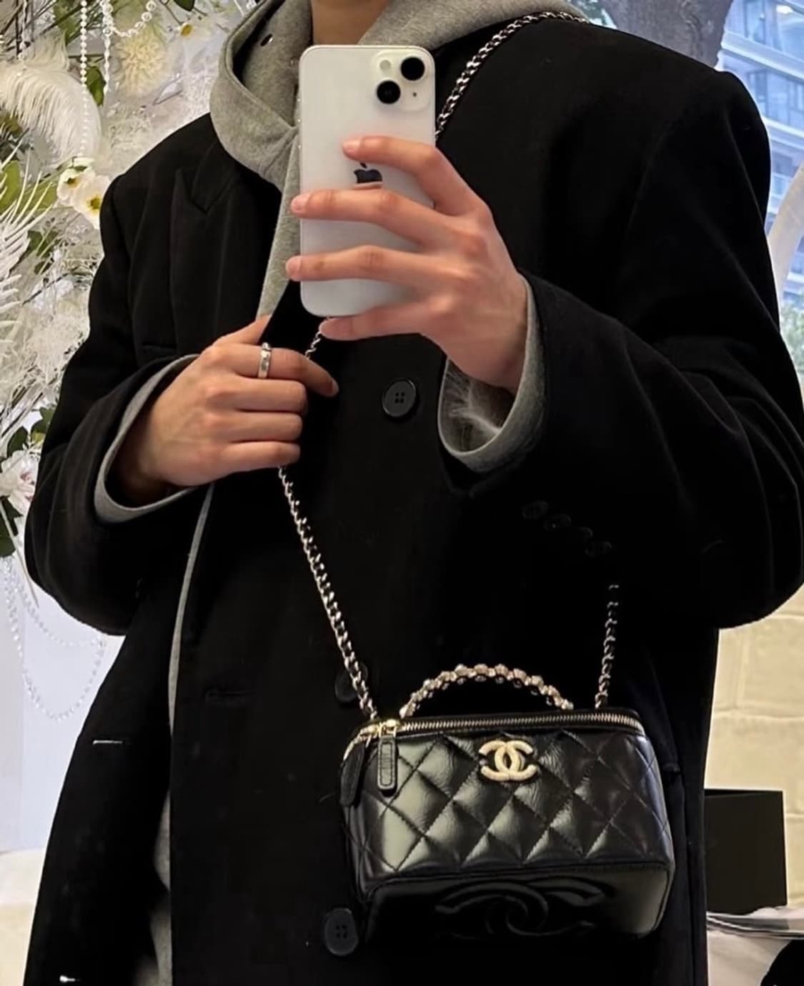  샤넬VIP 진주펄 장식 핸들 베니티백 샤넬 코스메틱  상품이미지9
