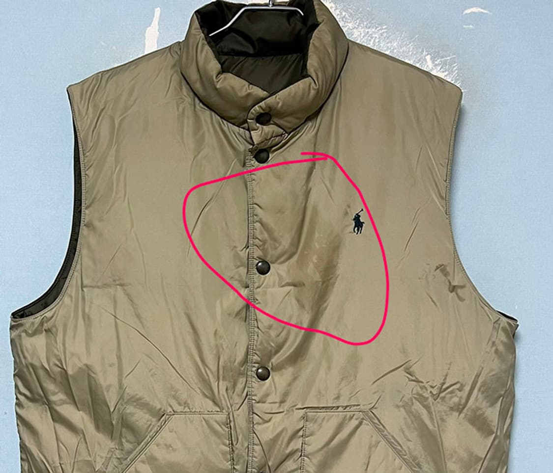 POLO 폴로 남자 패딩조끼 덕다운 양면 오염 XXL 110 상품이미지7