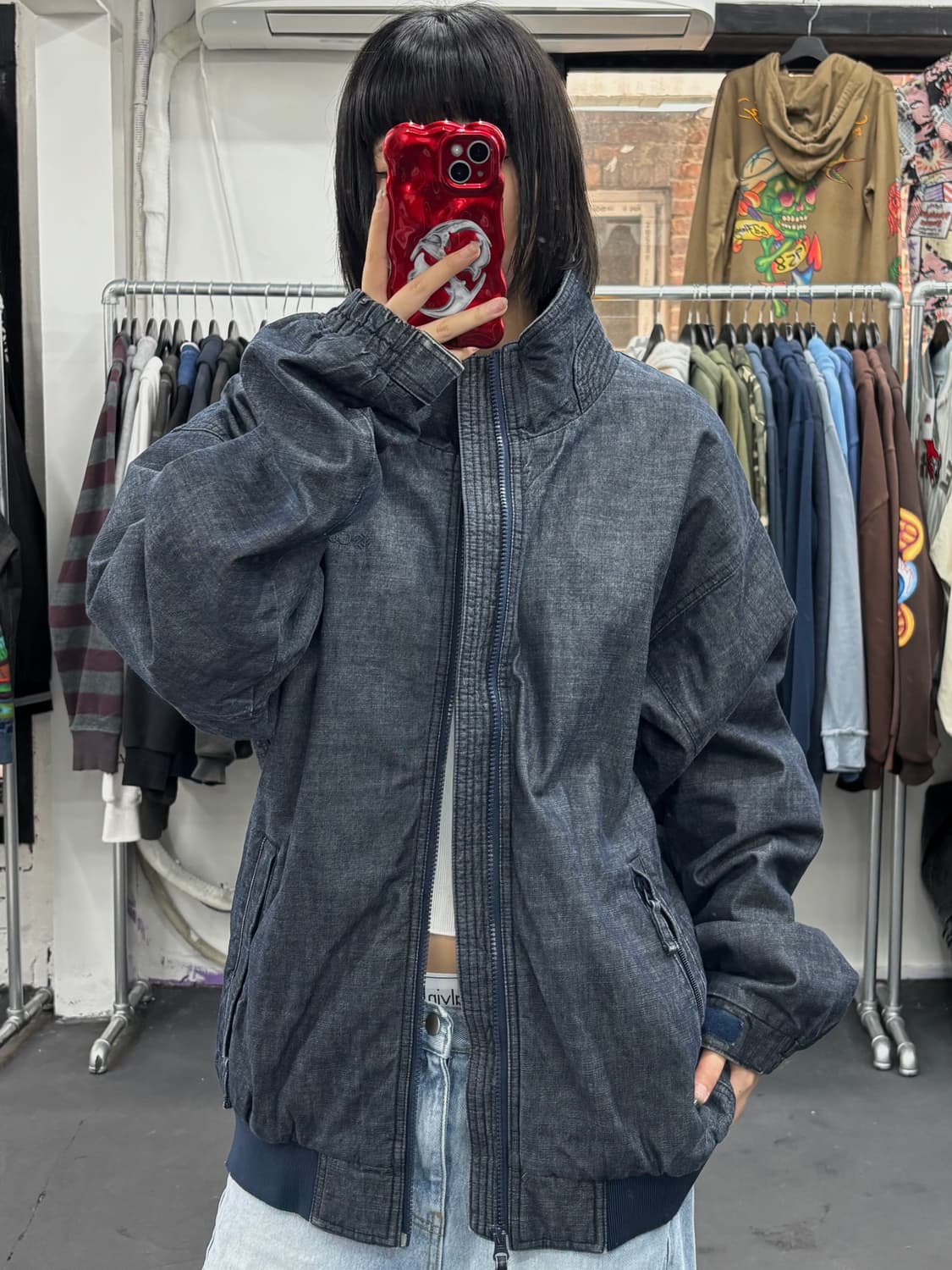 JPN 콜롬비아 데님 하이넥 점퍼 상품이미지1