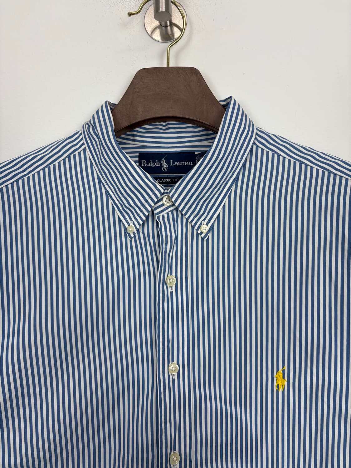  [4XL]POLO폴로 옐로포니 블루 스트라이프 셔츠  상품이미지3