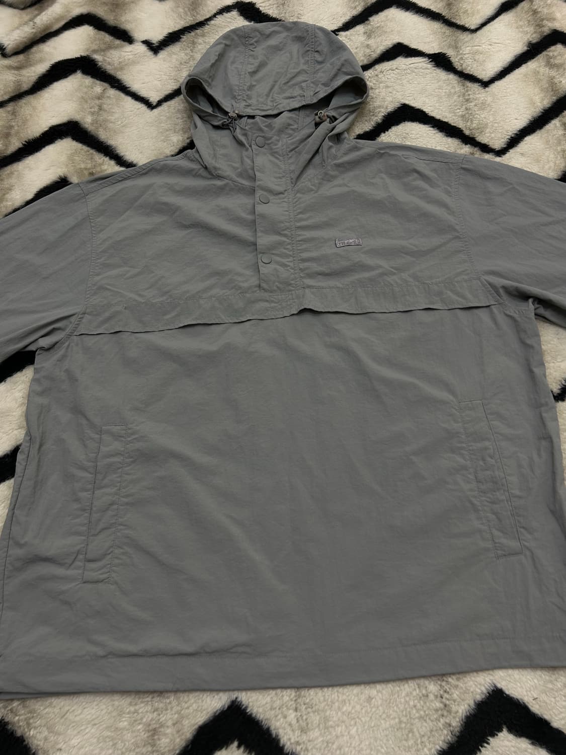 [L]트래블 버튼 나일론 후드 아노락/그레이 상품이미지4