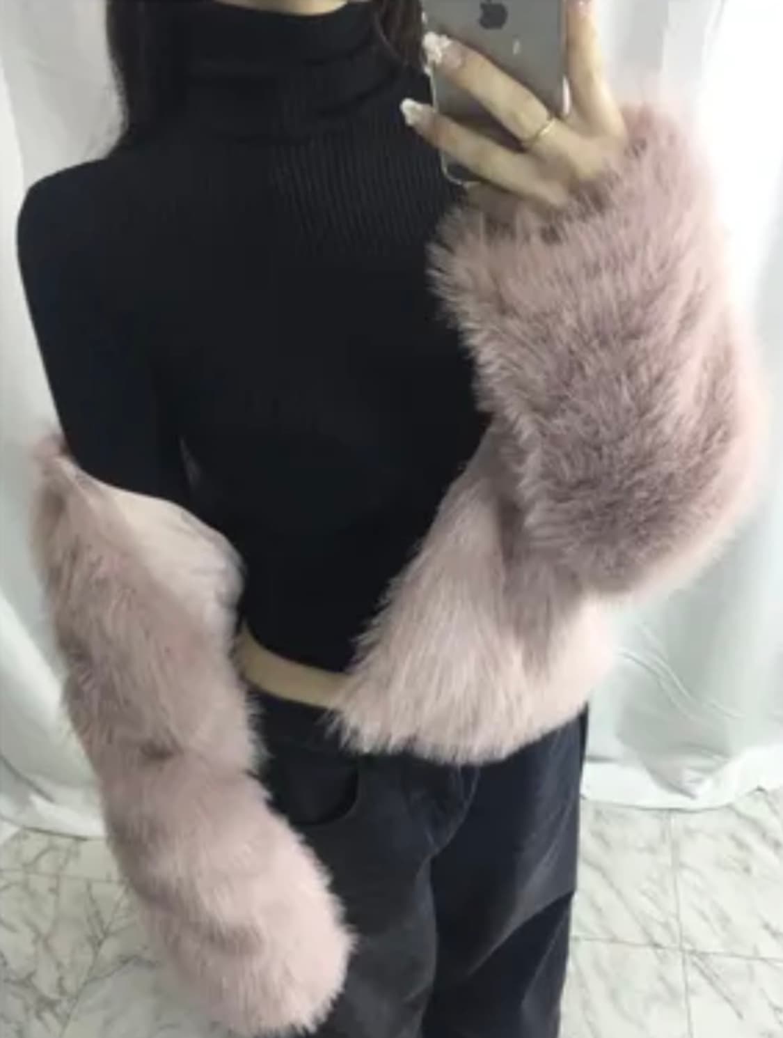 핑크 퍼자켓 로걀 상품이미지1