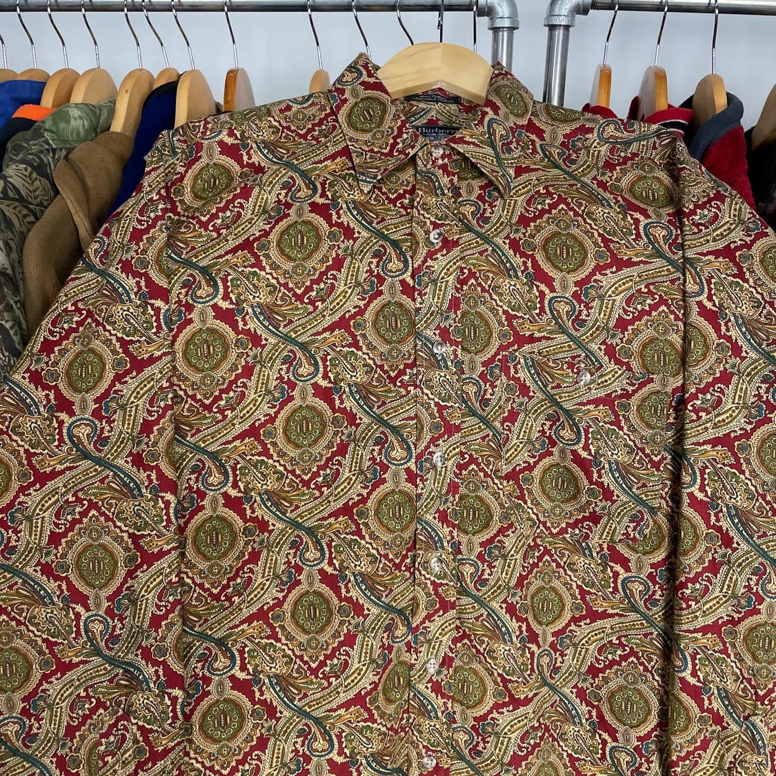 90s USA 버버리 Burberrys 페이즐리 셔츠 상품이미지4
