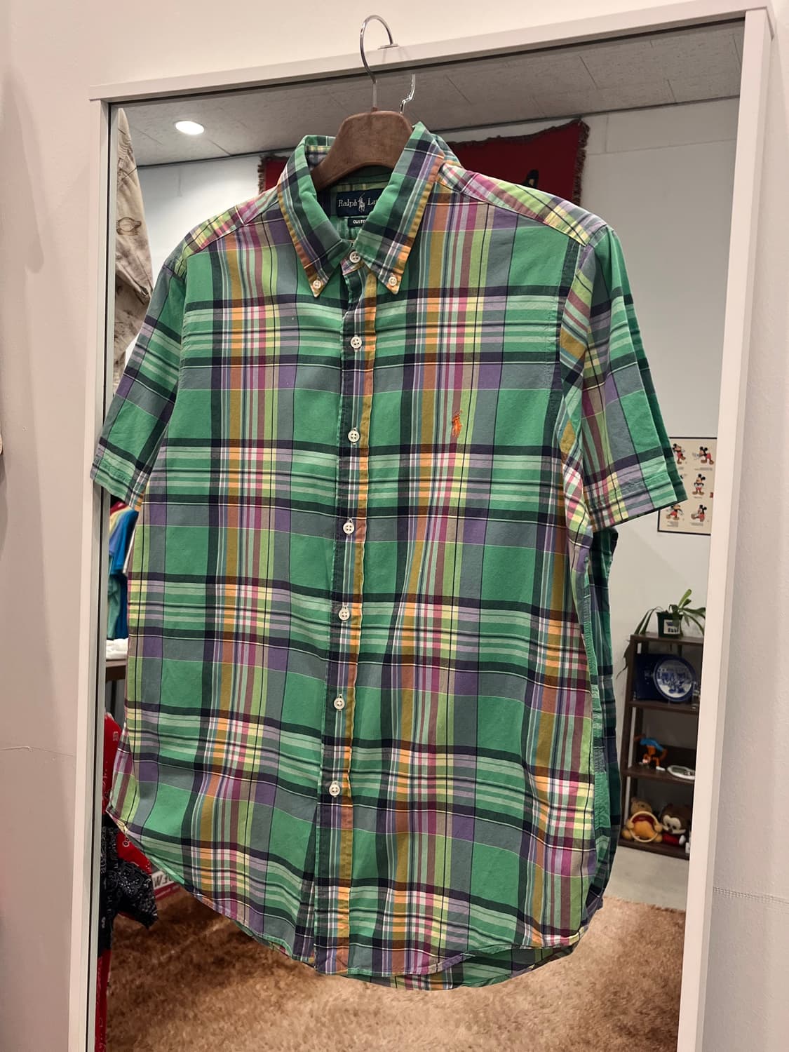 Polo RL 폴로 랄프로렌 CUSTOM FIT 체크 반팔 셔츠 상품이미지1