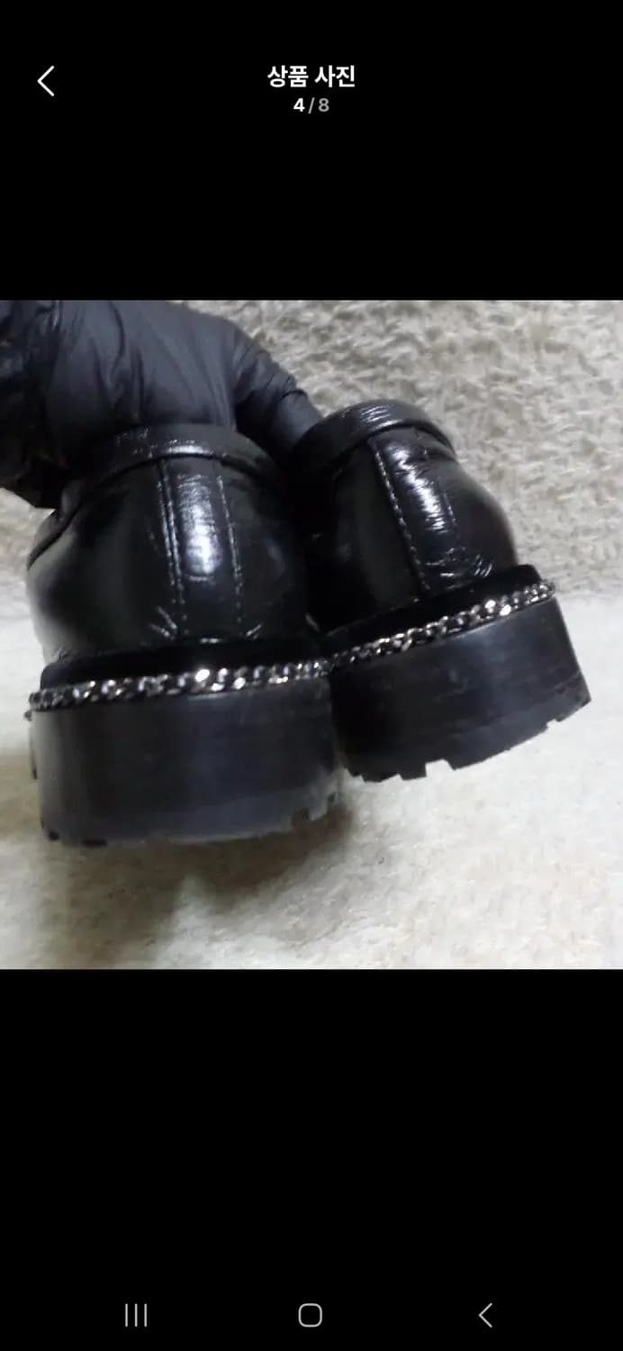 225 샤넬 17fw 샤넬 체인 사이드 장식 미니로고 로퍼 구두 더비슈즈 상품이미지4