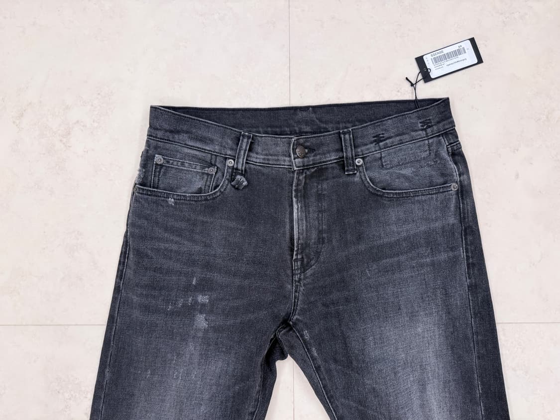 [32] R13 흑청 디스진 슬림스트레이트 상품이미지4