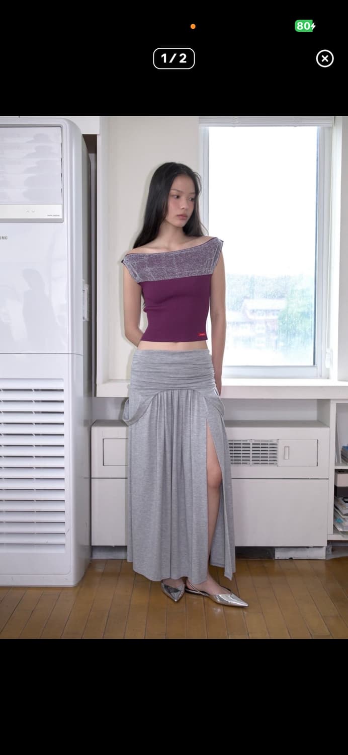 오버듀플레어 DRAPED TURN OVER SKIRT 턴오 버 스커트 상품이미지1