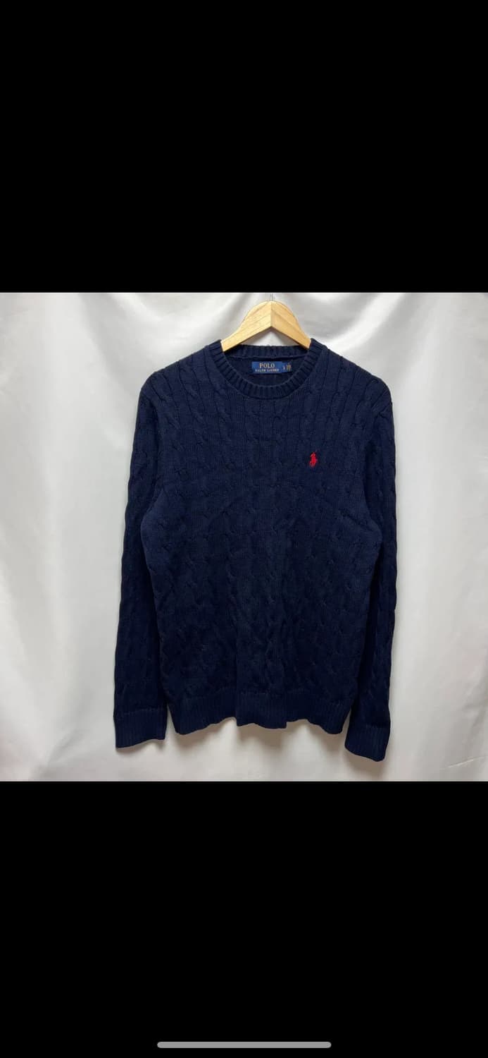 [정품/L] 폴로 랄프로렌 케이블 꽈배기 네이비 니트 상품이미지1