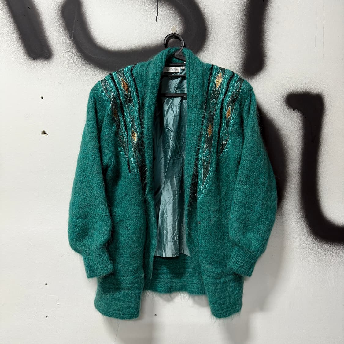 VTG 빈티지 오리엔탈 자수 디테일 울 혼방 롱 코트 틸 상품이미지1