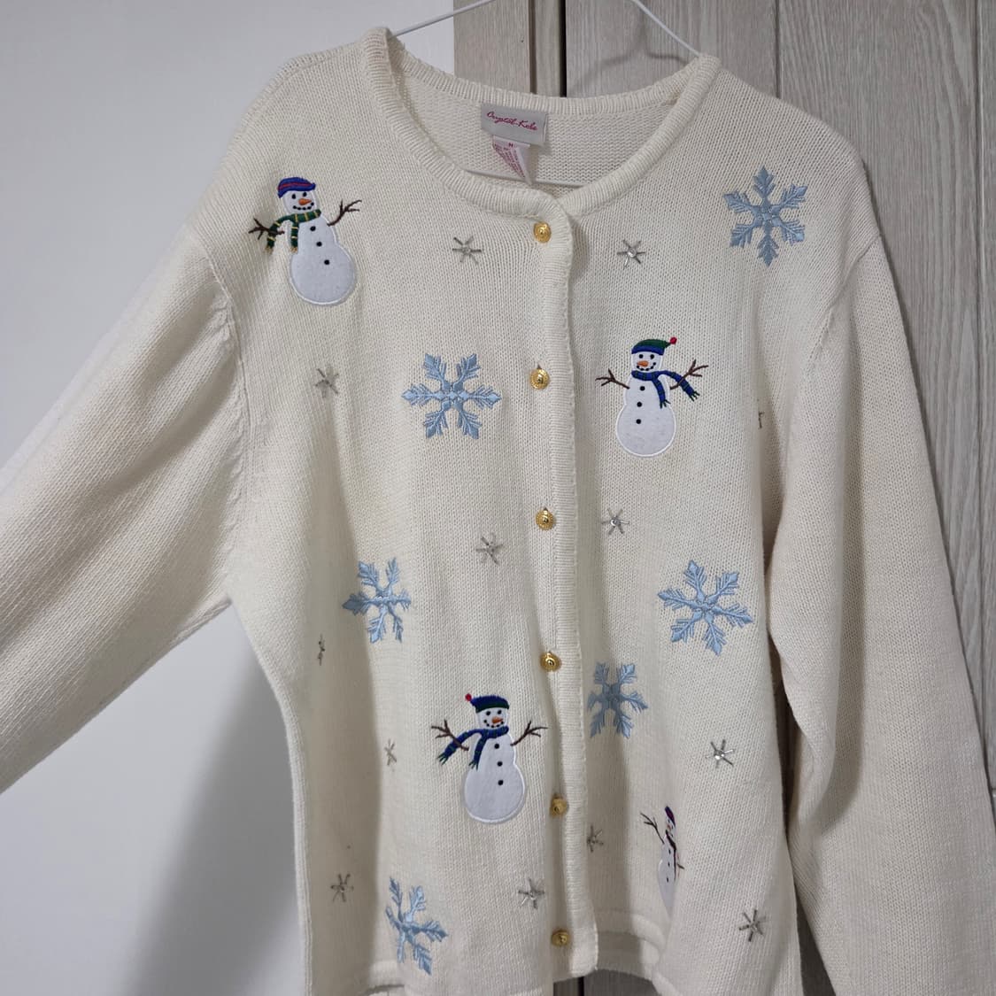 미국빈티지 크리스마스 눈사람 가디건 상품이미지4