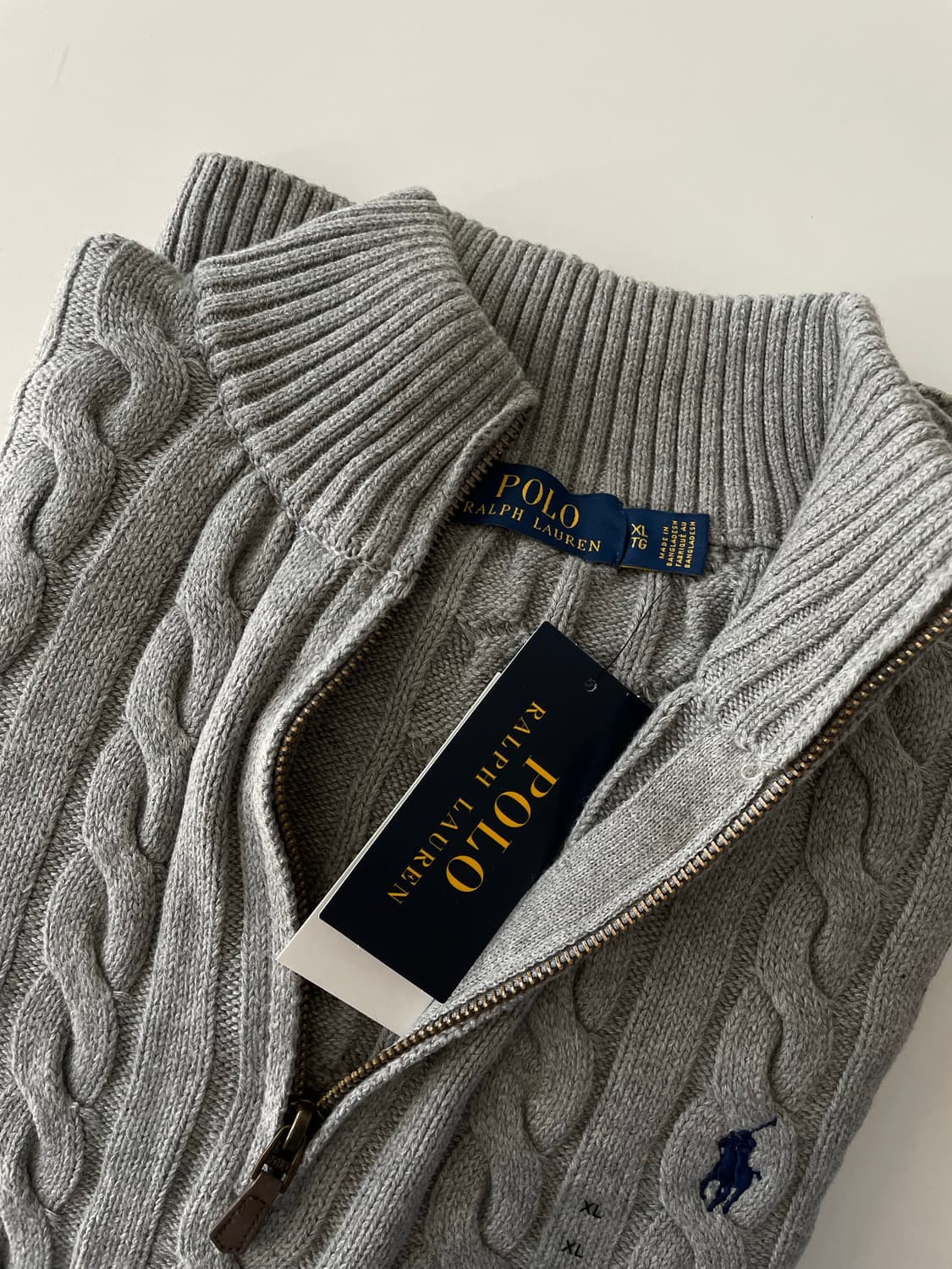 폴로 신형 케이블 니트 반집업 XL / GREY 상품이미지2