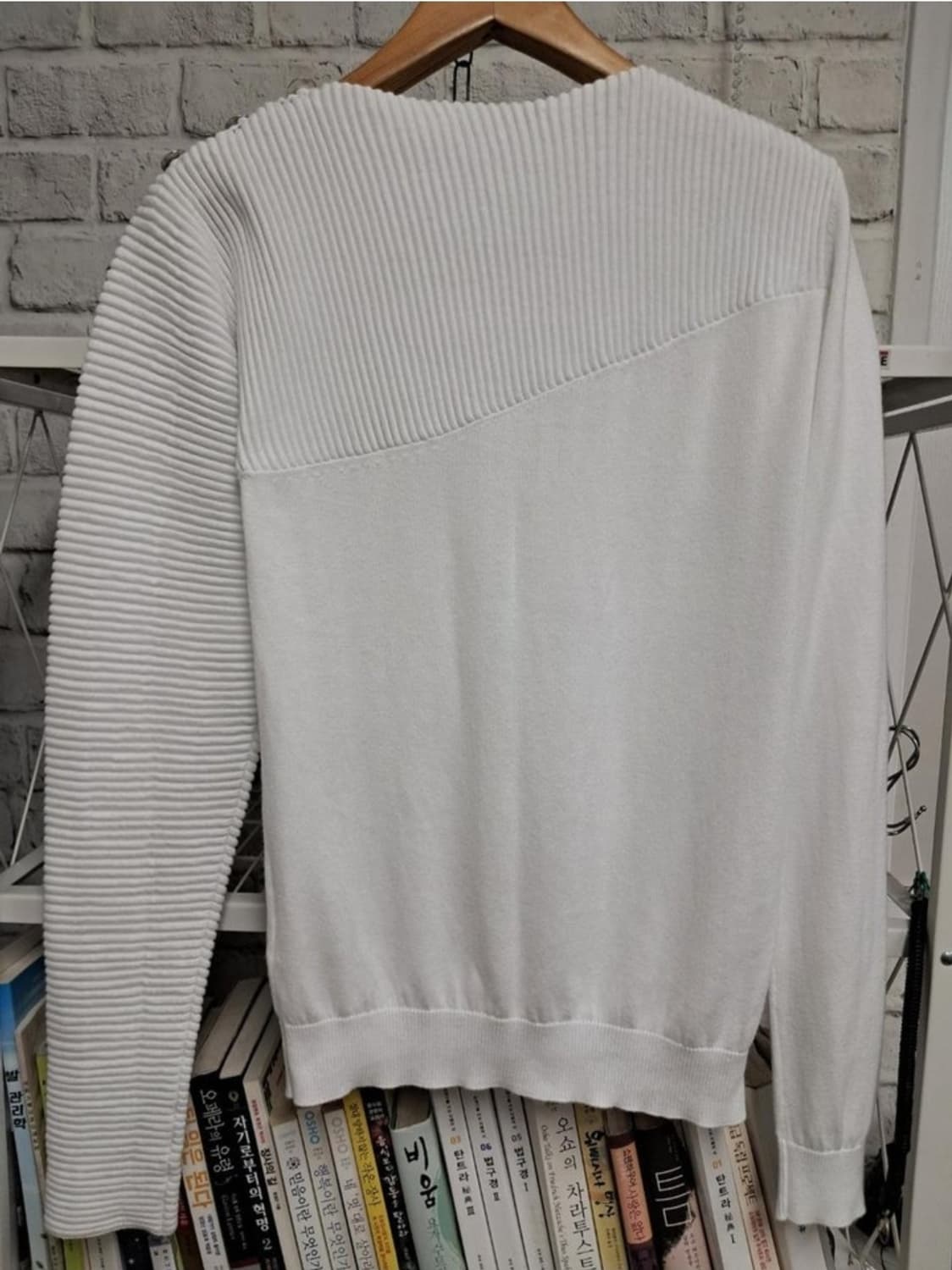 피에르발망 남성니트 95 어깨 단추 화이트 ME94 상품이미지6
