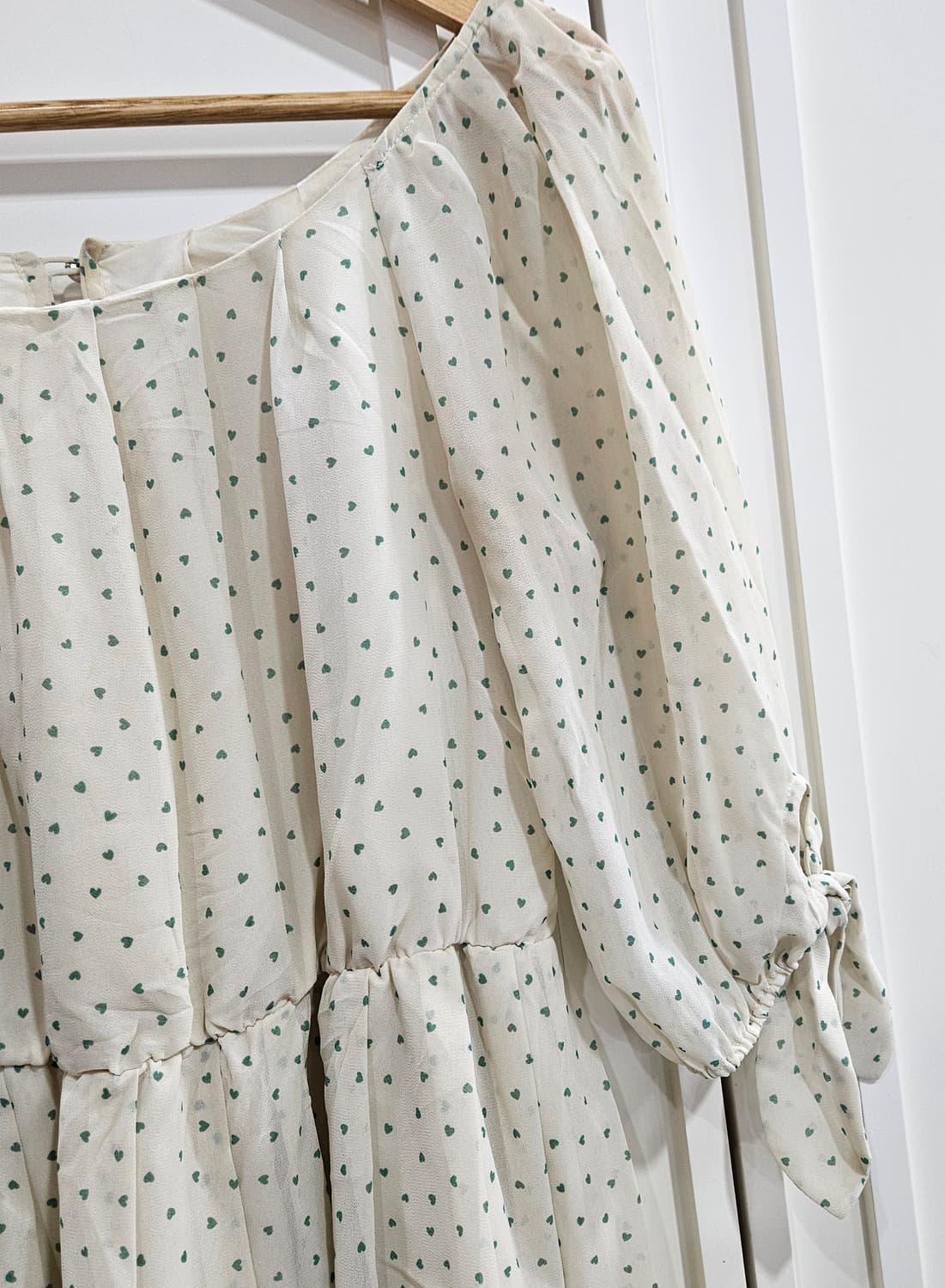 밀크티 민트하트 쉬폰 원피스 상품이미지3