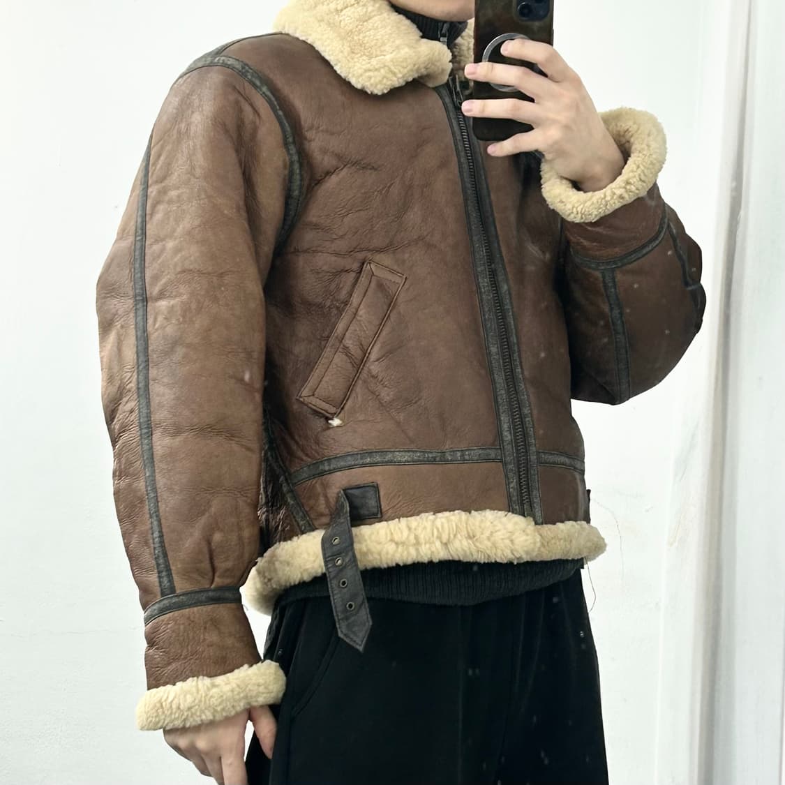 미공군 오리지널 B-3 무통 무스탕 자켓 상품이미지2