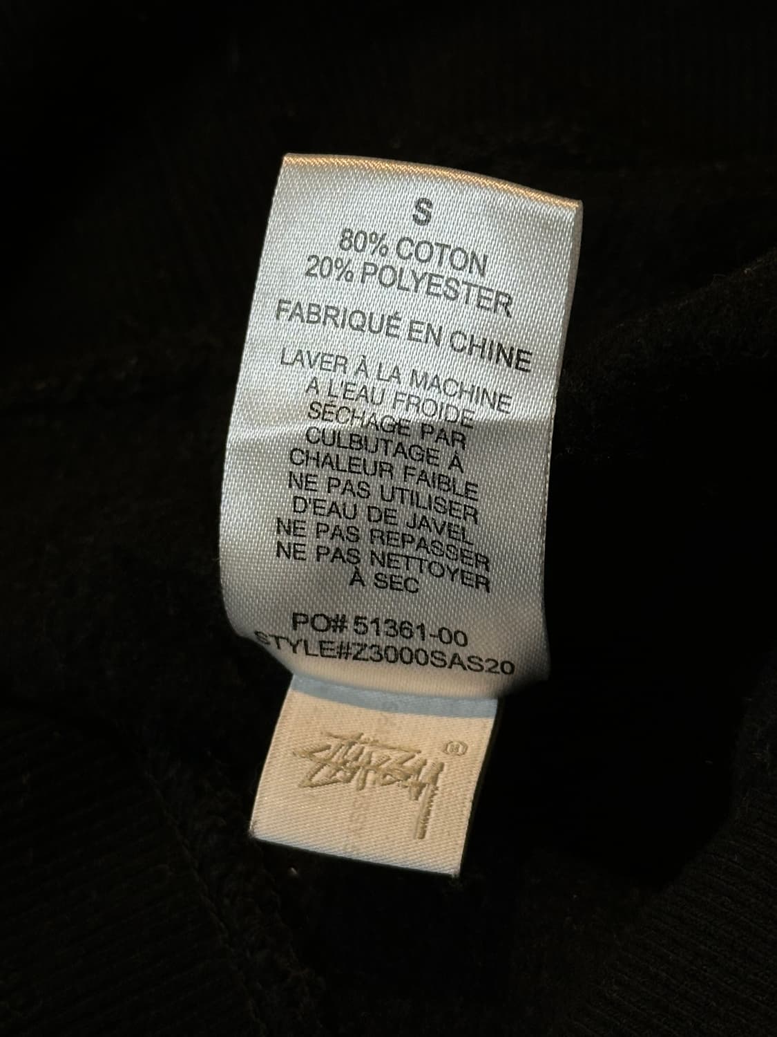 희귀) 스투시 STUSSY 월드투어 기모 맨투맨 블랙 상품이미지7