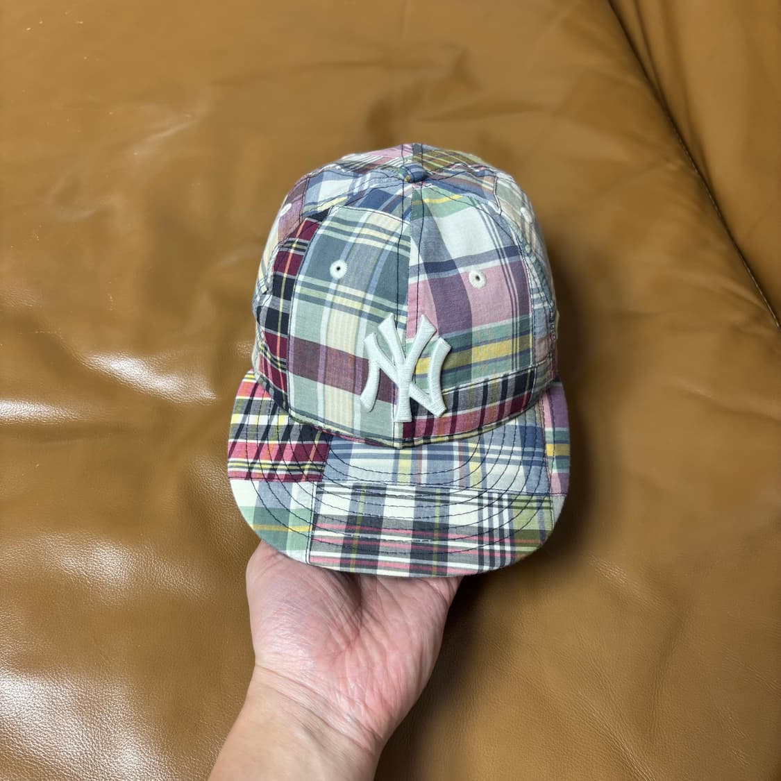빔즈 빔스 뉴에라 9Fifty 6패널 볼캡 모자 마드라스 체크 상품이미지2