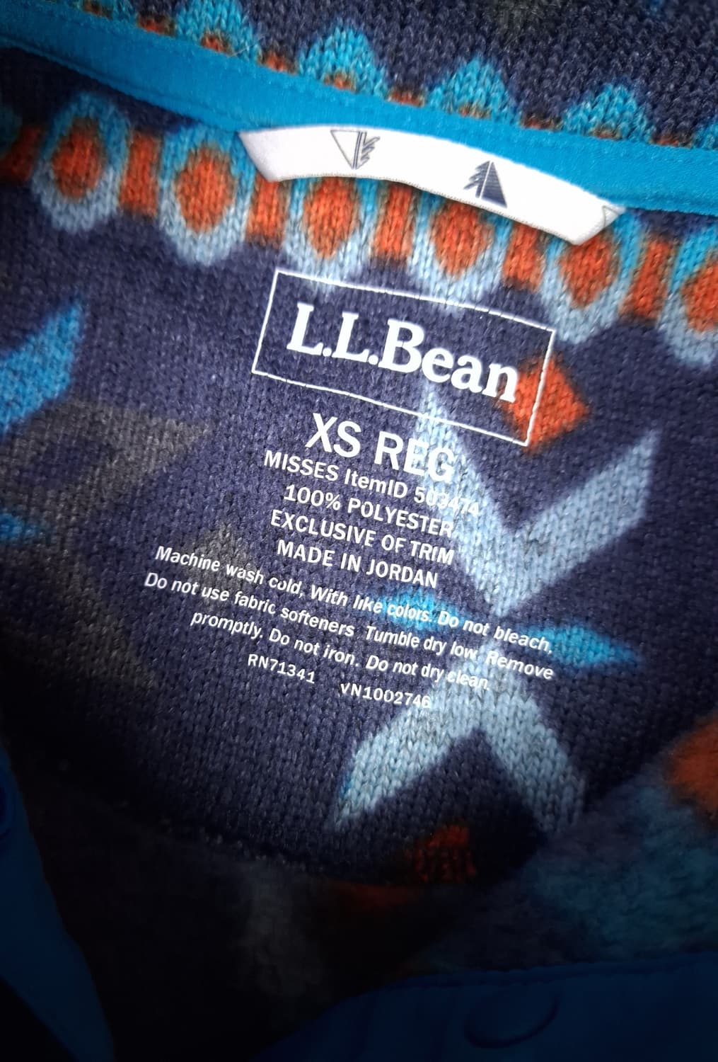 특A 오리지날 일본판 엘엘빈 우먼 노르딕 패턴 스냅 후리스 상품이미지5