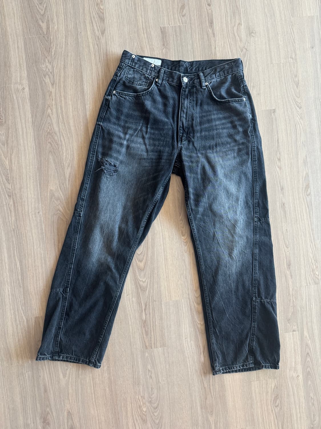 zara 자라 백다트 커브드 데님 청바지 32사이즈 판매 상품이미지1