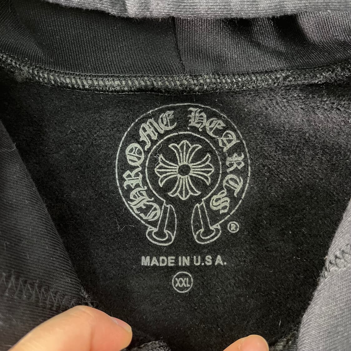 105 크롬하츠 홀스슈 플로랄 플리스 블랙 후드집업 상품이미지4