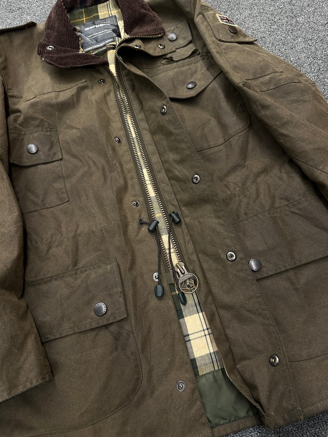 바버 유니온잭 그린 왁스자켓  상품이미지5