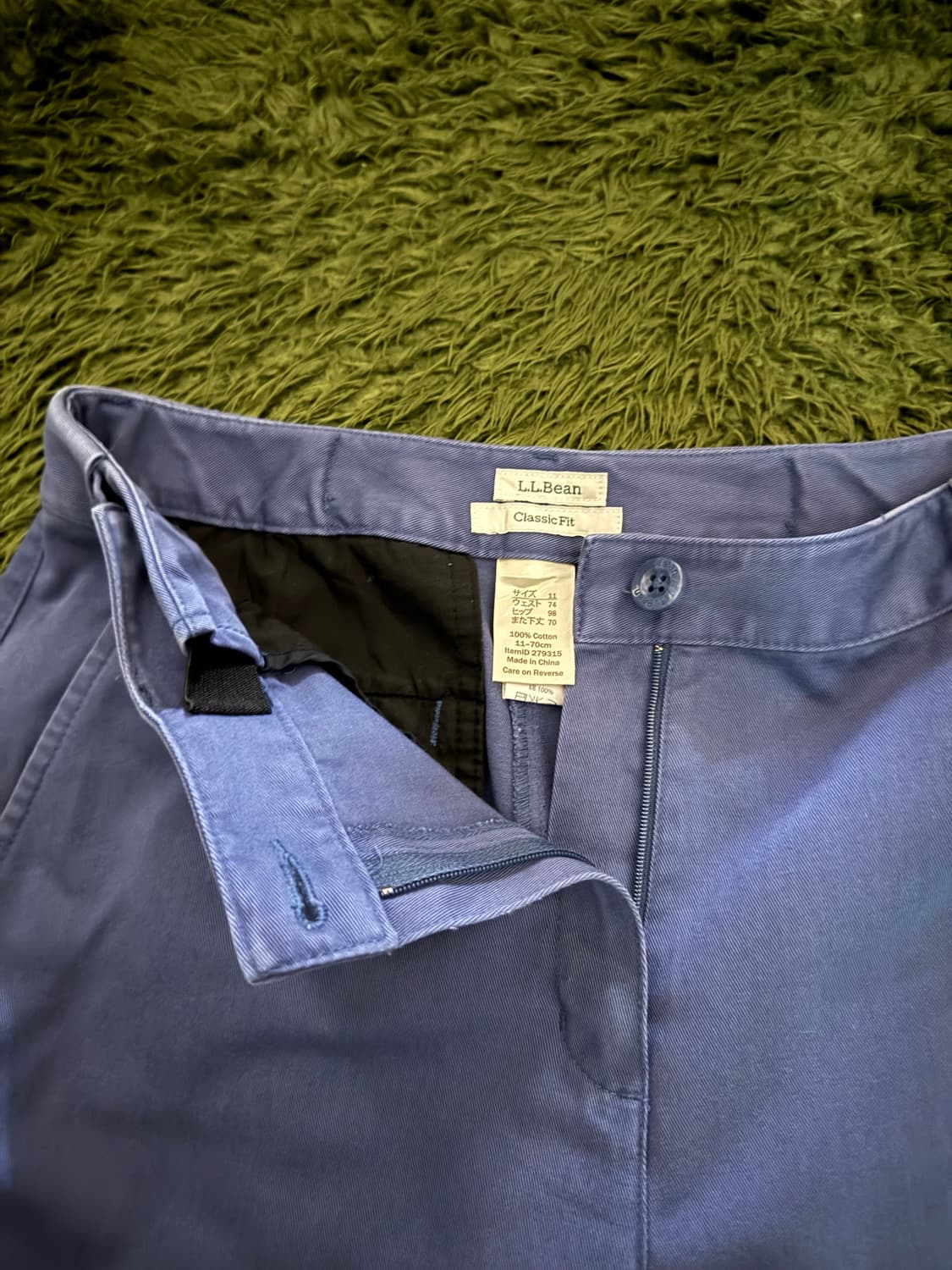 L.L.Bean 엘엘빈 재팬 클래식 핏 워시드 코튼 치노 팬츠 블루 상품이미지3