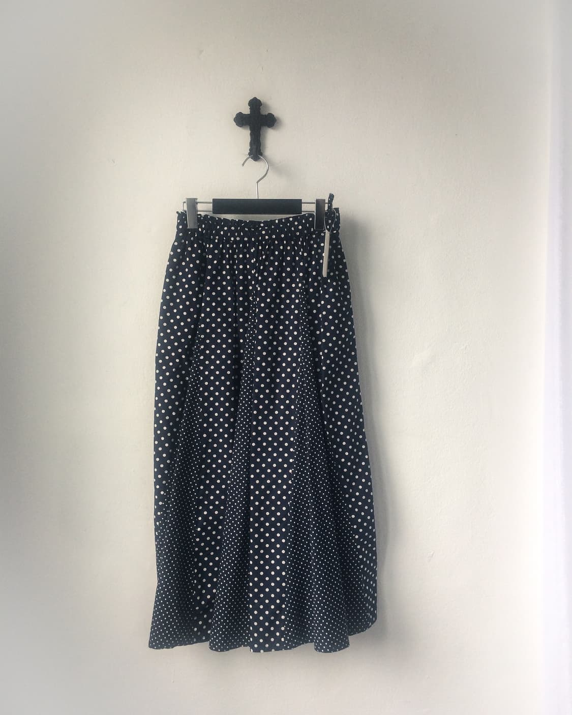 Dot pattern mixed long skirt 상품이미지1