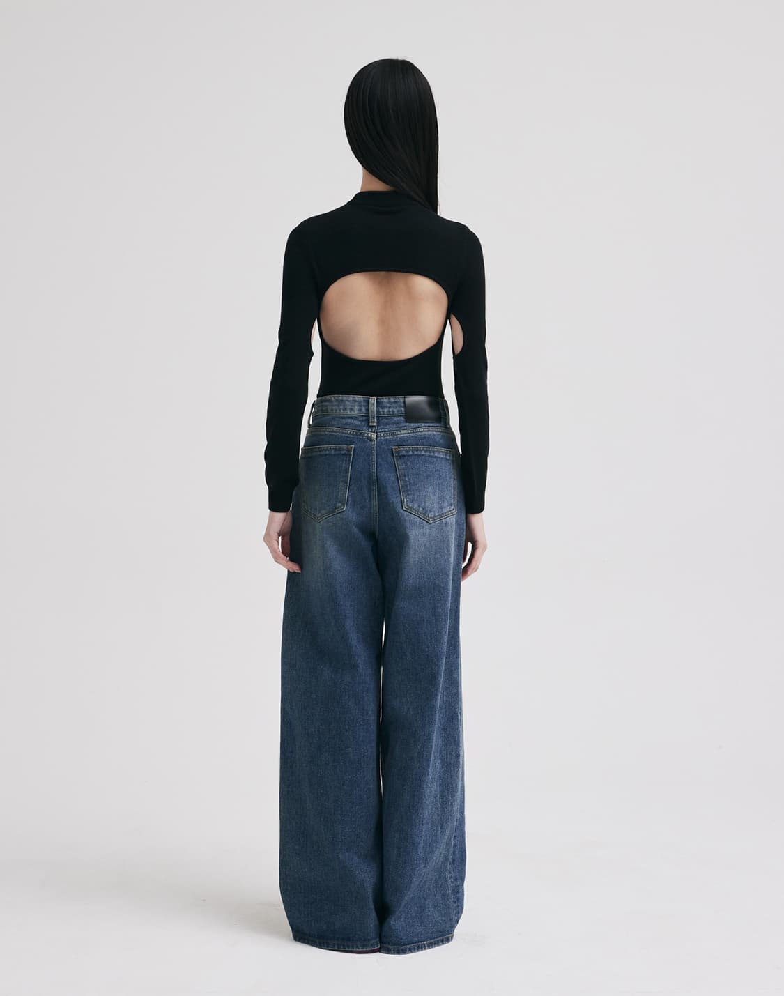 CUT-OUT KNIT TOP (BLACK) - S 상품이미지4