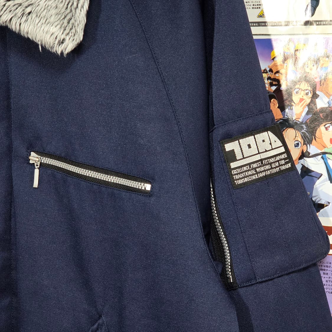 JPN 토라이치 메카닉 네이비 퍼 봄버 점퍼 상품이미지4