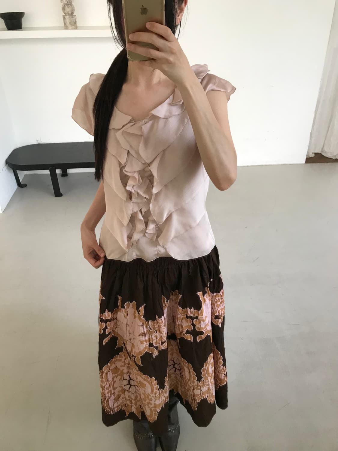 vintage pattern skirt 상품이미지4