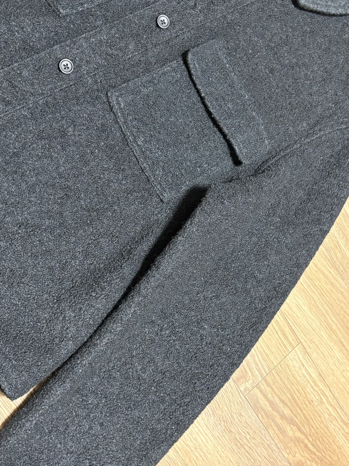 자라 블랙 울 셔츠 상품이미지4