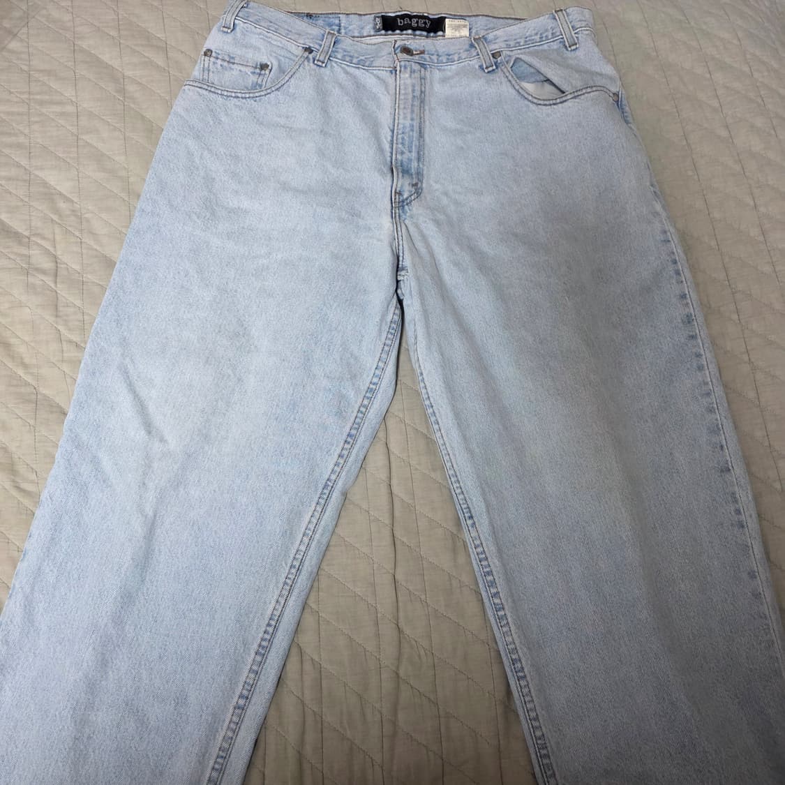 [38X32] 90s 빈티지 리바이스 실버탭 연청 배기핏 ver 라이트 상품이미지1