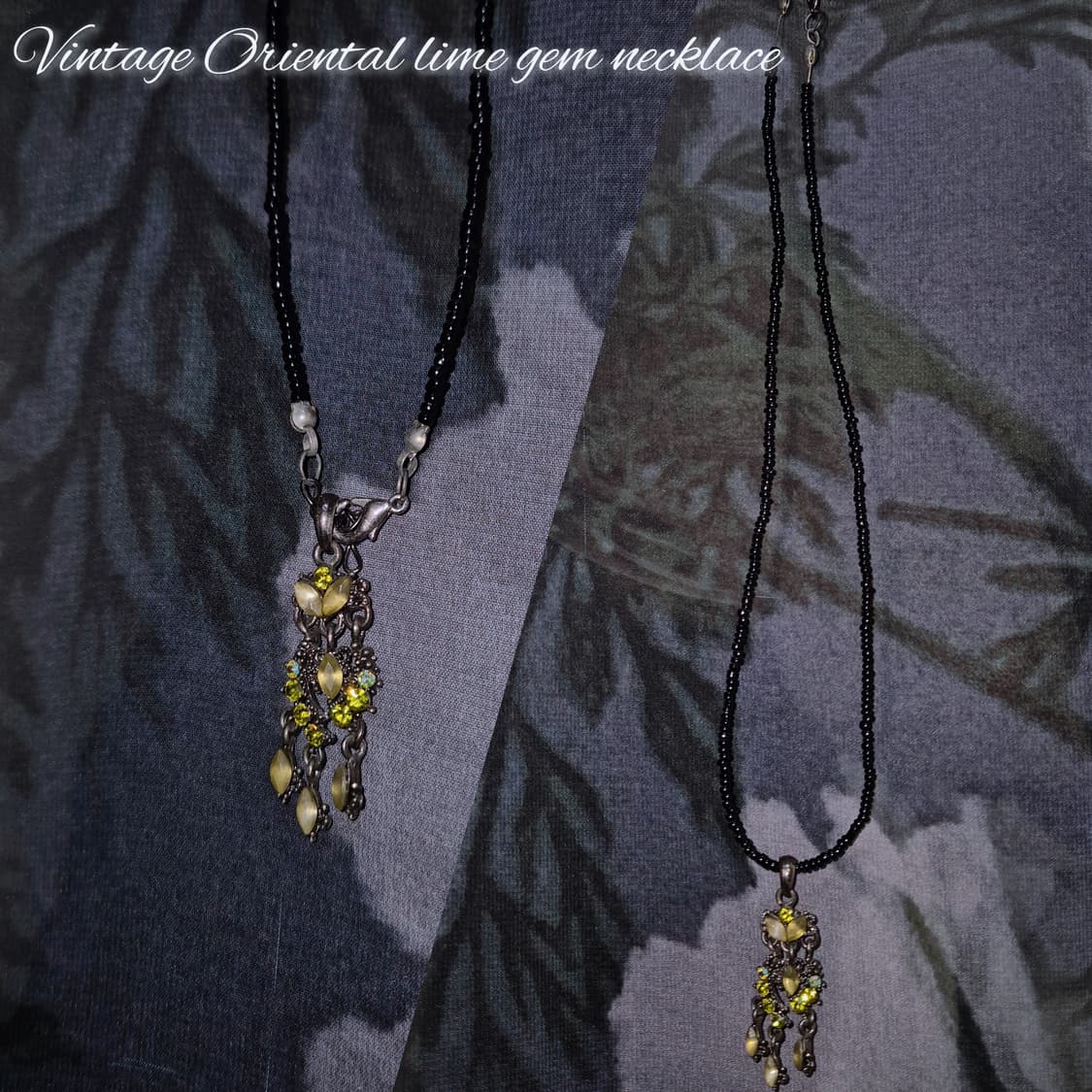 Vintage Oriental lime gem necklace 상품이미지1
