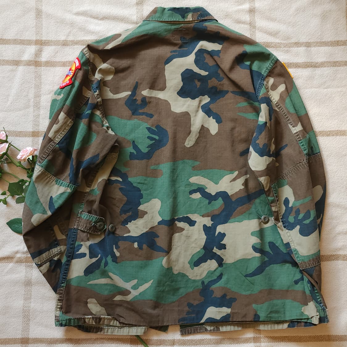 90s 미군 카모 셔츠자켓 BDU 미디움 레귤러 커스텀 상품이미지2