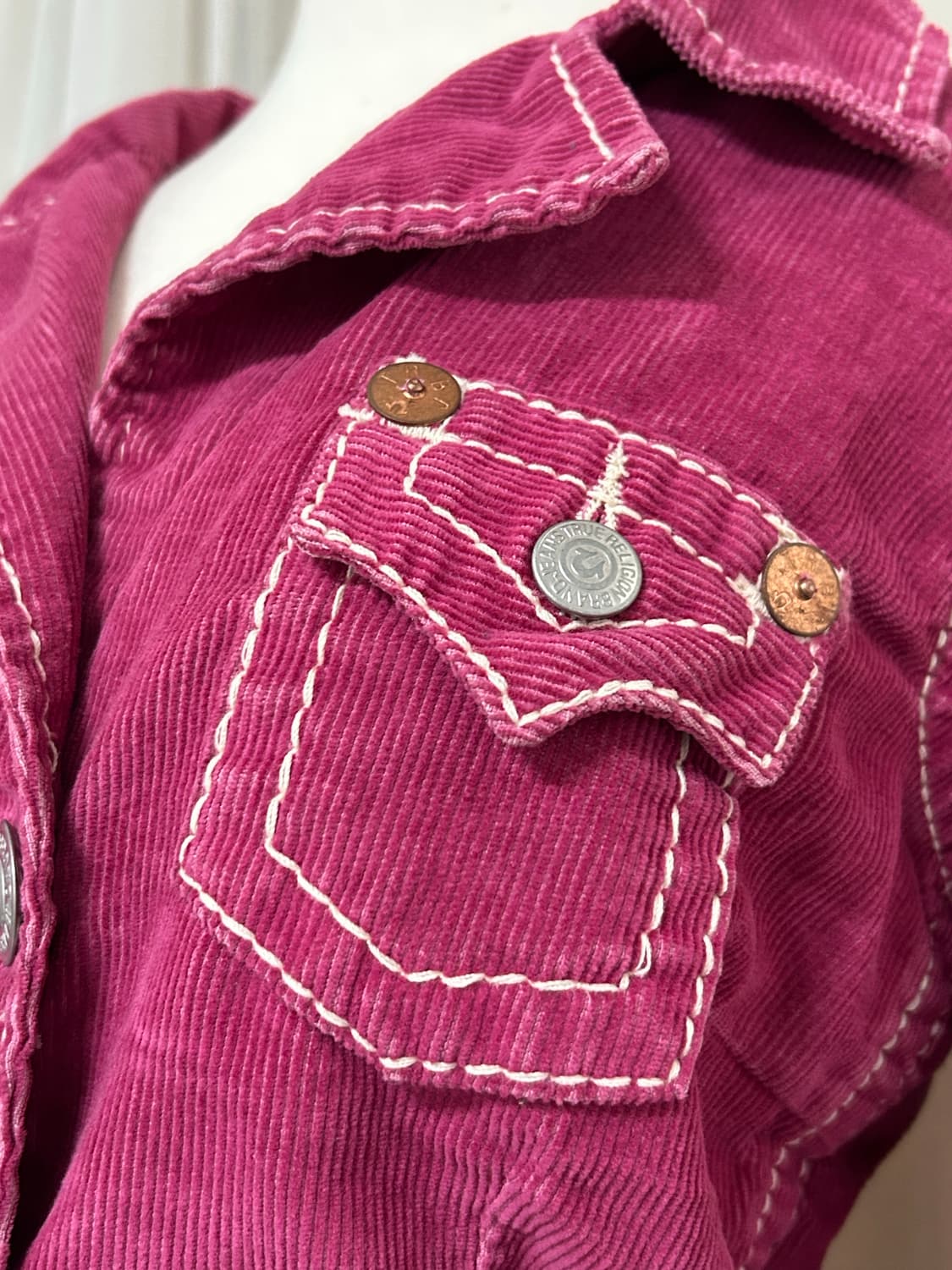 트루릴리젼 코듀로이 스티치 핑크 자켓 상품이미지2