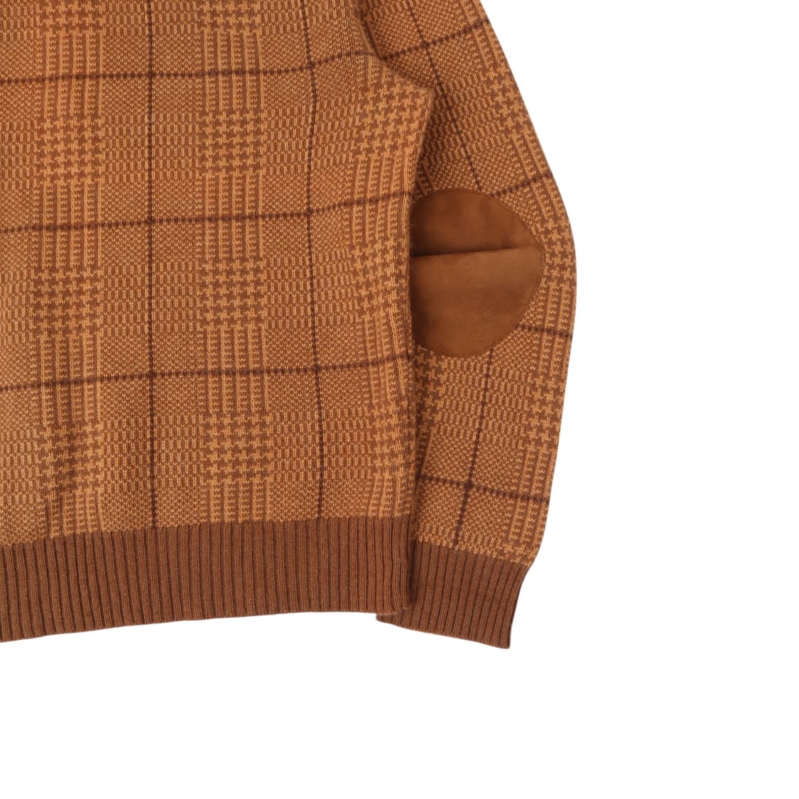 폴로 랄프로렌 카멜 체크 스웨이드패치 숄카라 니트 상품이미지7
