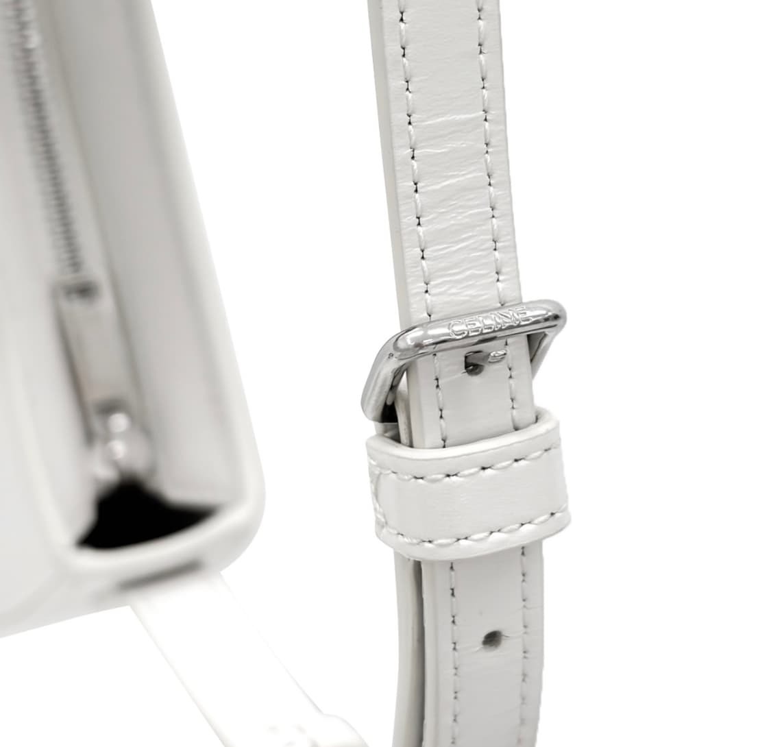 [M] 셀린느 여성 샤이니 카프스킨 틸리백 호보 숄더백 화이트 미디움 상품이미지8