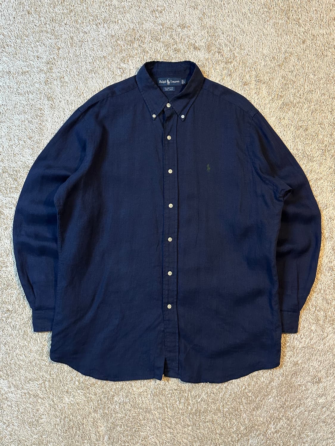 폴로 랄프로렌 엘링턴 카키포니 린넨셔츠 네이비 상품이미지1