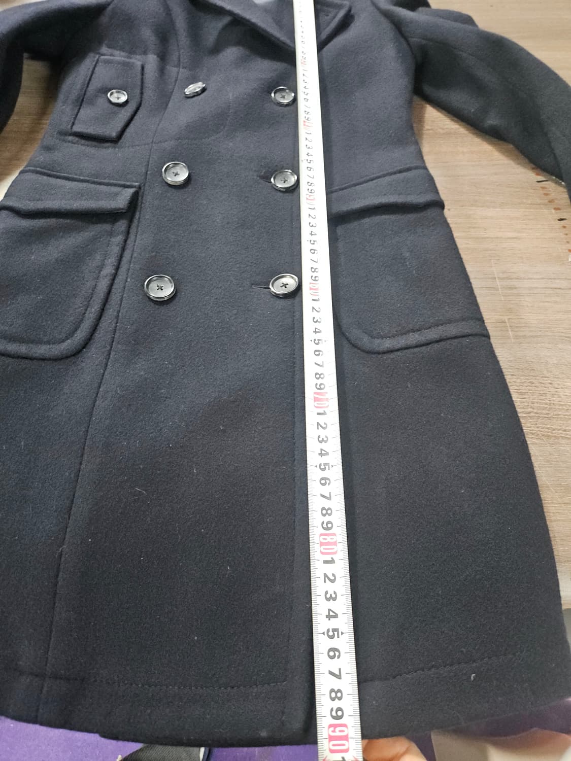 타미힐피거 블랙 모 더블롱코트  XS 상품이미지10