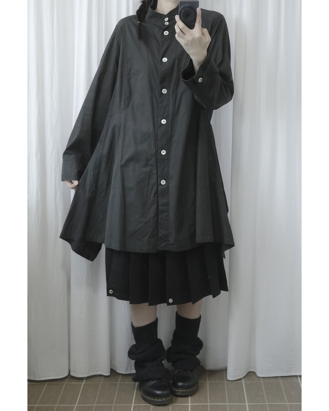 high-necked black dress 상품이미지4
