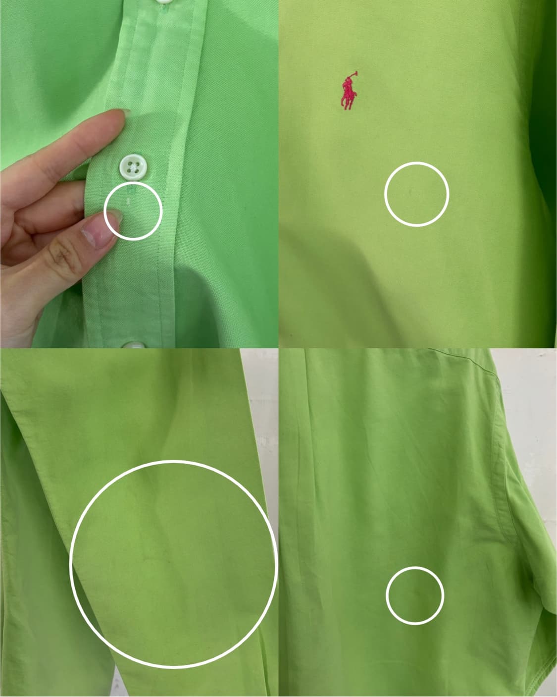 Polo 폴로 랄프로렌 네온그린 옥스포드 오버사이즈 셔츠 상품이미지7