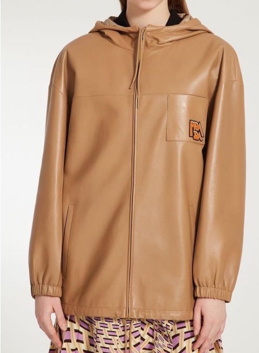 PRADA 프라다 후디 블루종(리얼 레더)38 사이즈-해외발송 상품이미지1