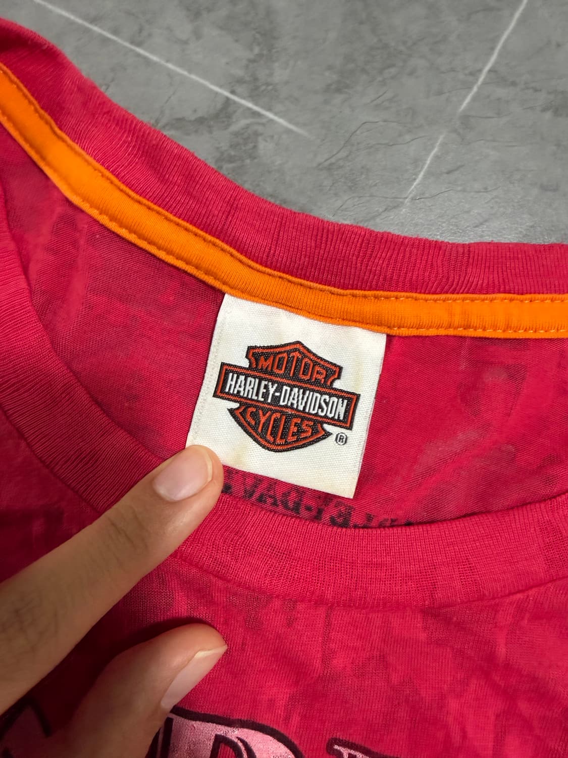 할리데이빈슨 반팔티 핑크  상품이미지3