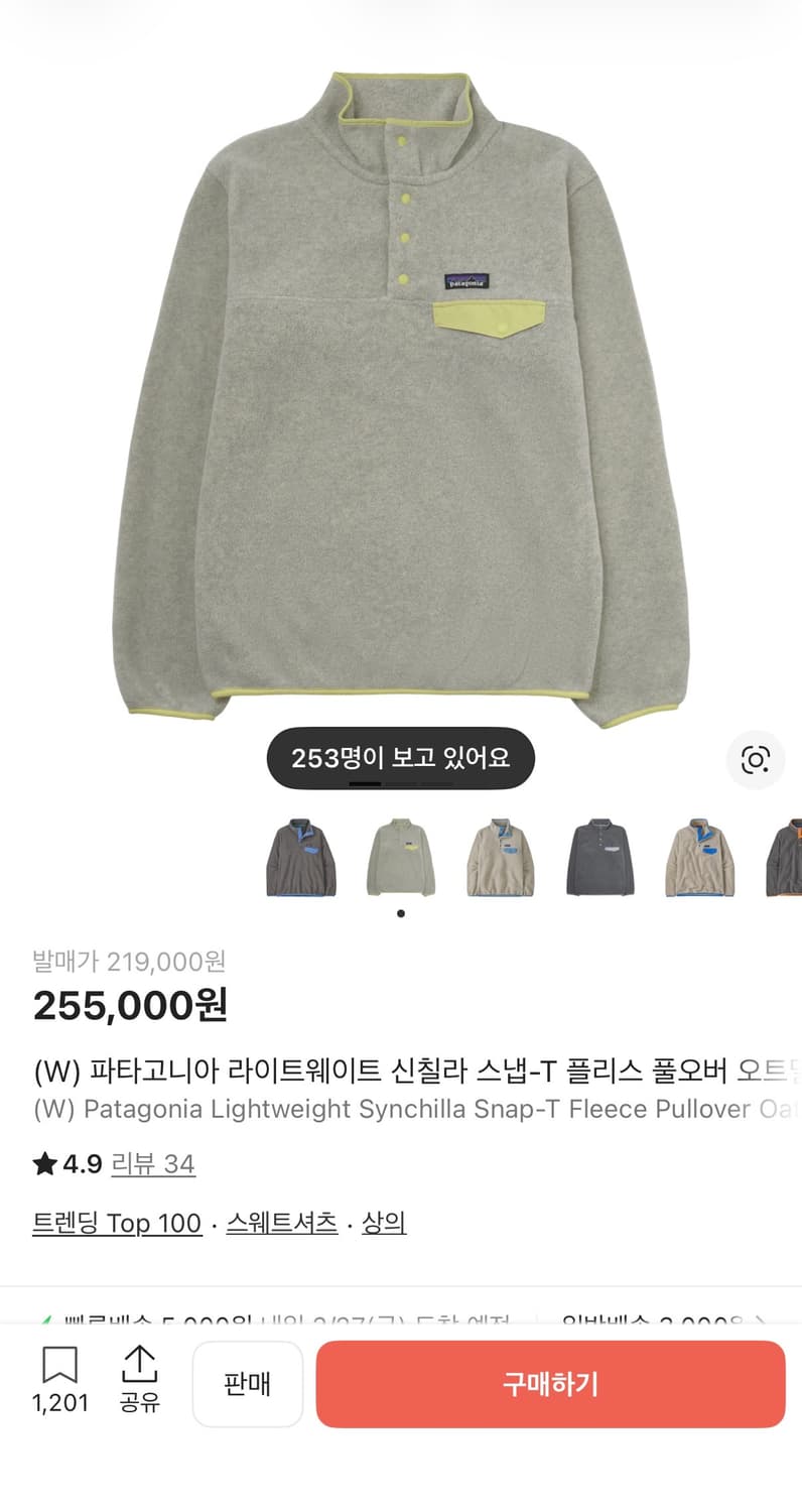 파타고니아 신칠라 플리스 상품이미지6